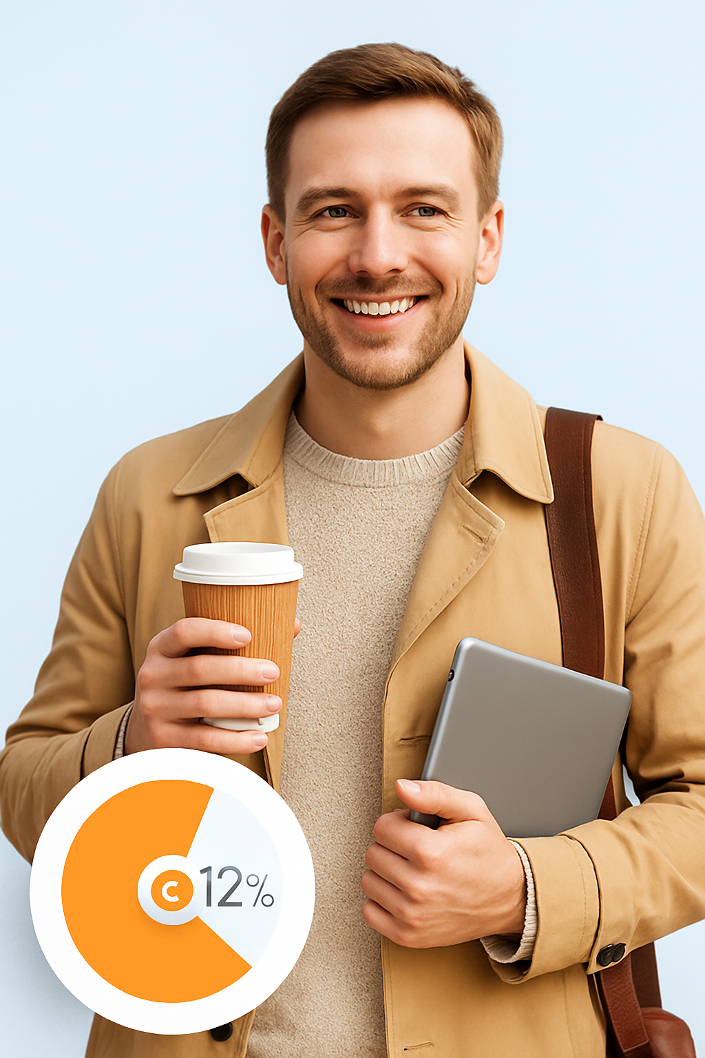 Мужчина держит кофе